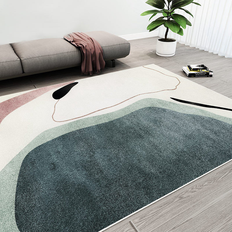 Unique Multicolored Modernist Rug Polyester Abstract Rug Washable Pet Friendly Non-Slip Rug for the Living Room | Bowlift