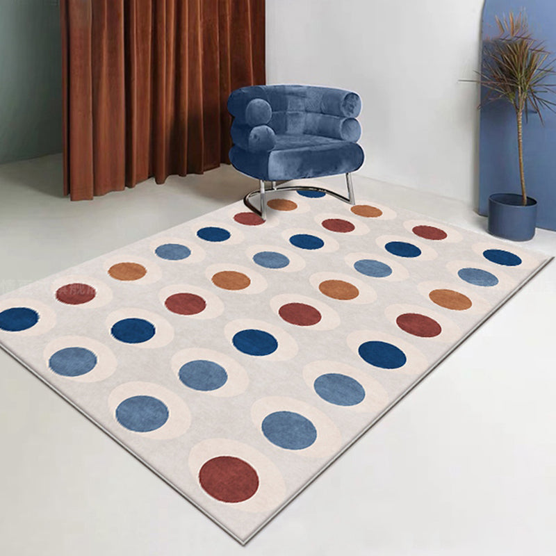BowLift | Novelty Circles Pattern Rug Multicolor Polyester Rug Non-Slip Back Washable Pet-Friendly Rug for Home