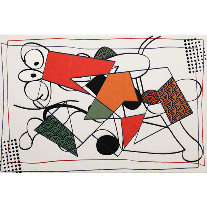BowLift | Multicolor Abstract Rug Polyester Modern Rug Washable Non-Slip Pet-Friendly Rug for the Living Room