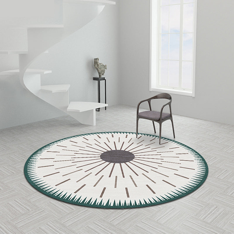 Creative Modernist Carpet Polyester Radial Pattern Rug Washable Pet-Friendly Non-Slip Rug for the Living Room | Bowlift