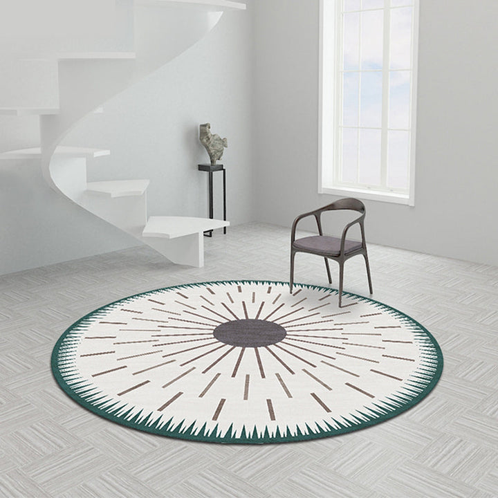 Creative Modernist Carpet Polyester Radial Pattern Rug Washable Pet-Friendly Non-Slip Rug for the Living Room | Bowlift