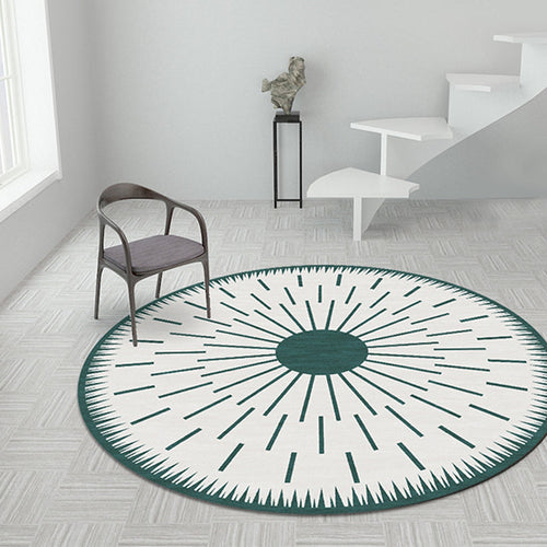 Creative Modernist Carpet Polyester Radial Pattern Rug Washable Pet-Friendly Non-Slip Rug for the Living Room | Bowlift