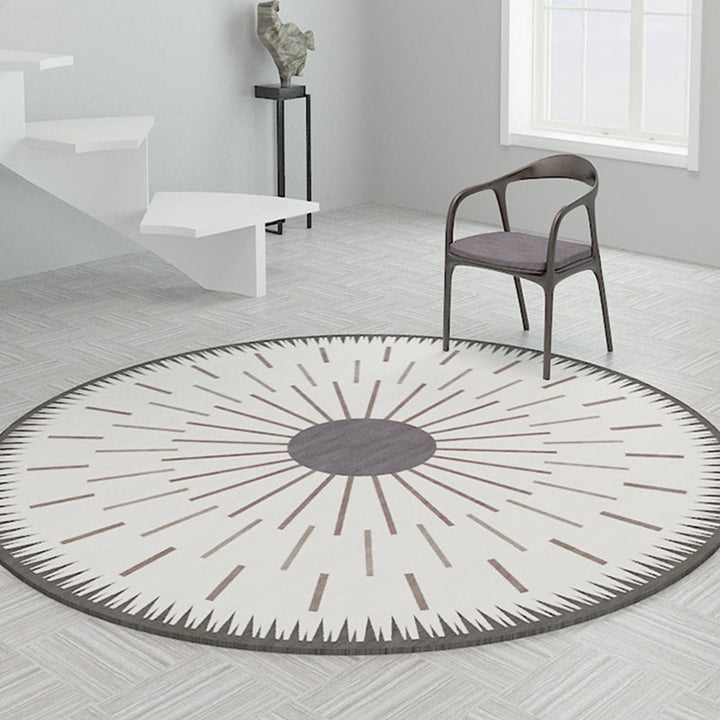 Creative Modernist Carpet Polyester Radial Pattern Rug Washable Pet-Friendly Non-Slip Rug for the Living Room | Bowlift