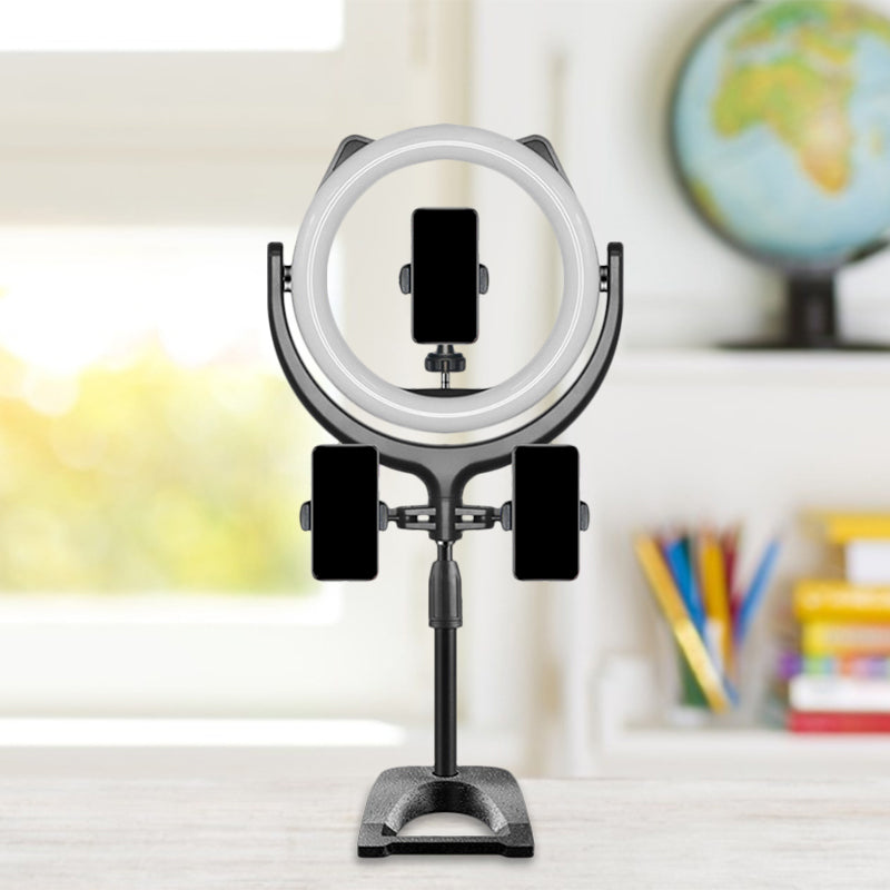 BowLift | Minimal LED Mirror Lighting Black Surface Cat Ear USB Fill Lamp with Metallic Shade