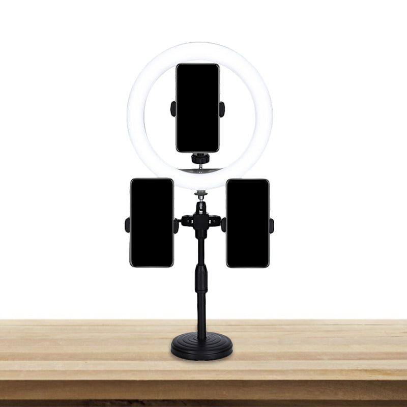 BowLift | Minimal LED Mirror Lamp Black Version Round USB Fill Flash Light with Metallic Shade