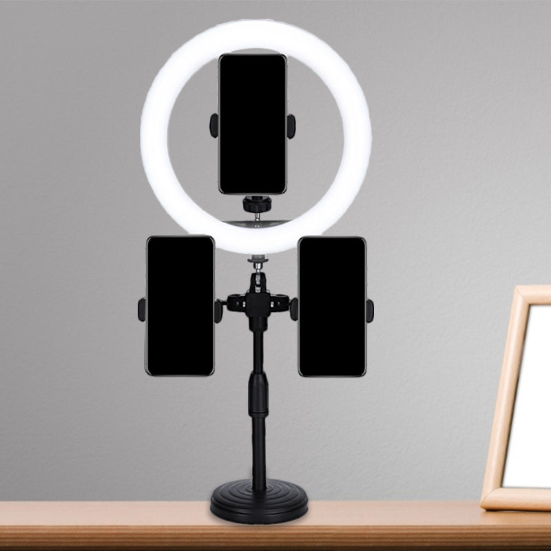 BowLift | Minimal LED Mirror Lamp Black Version Round USB Fill Flash Light with Metallic Shade