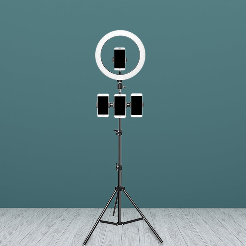BowLift | Minimalistic Round Mirror Light Metal Mobile Holder Design LED Fill Lighting in Black