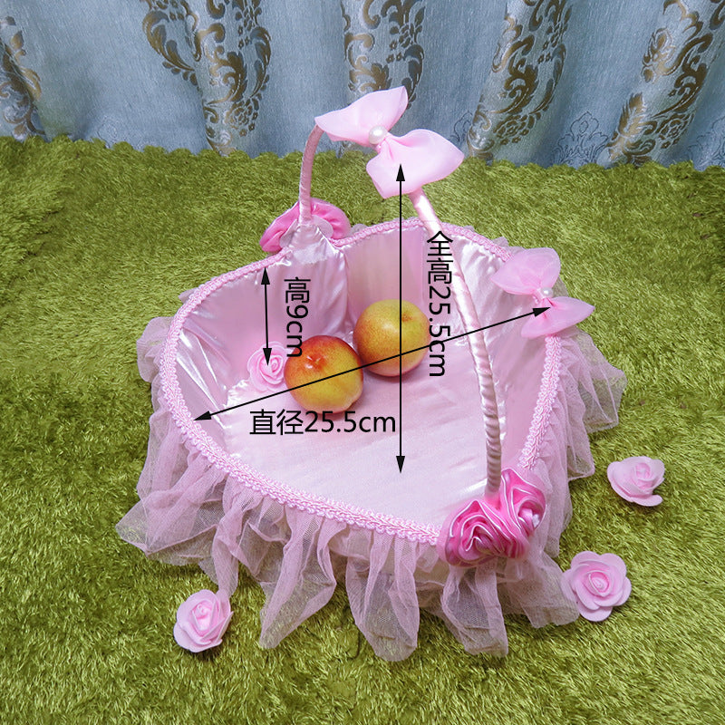 Ladies Elegant Decorative Basket with Tulle and Flowers Bowlift