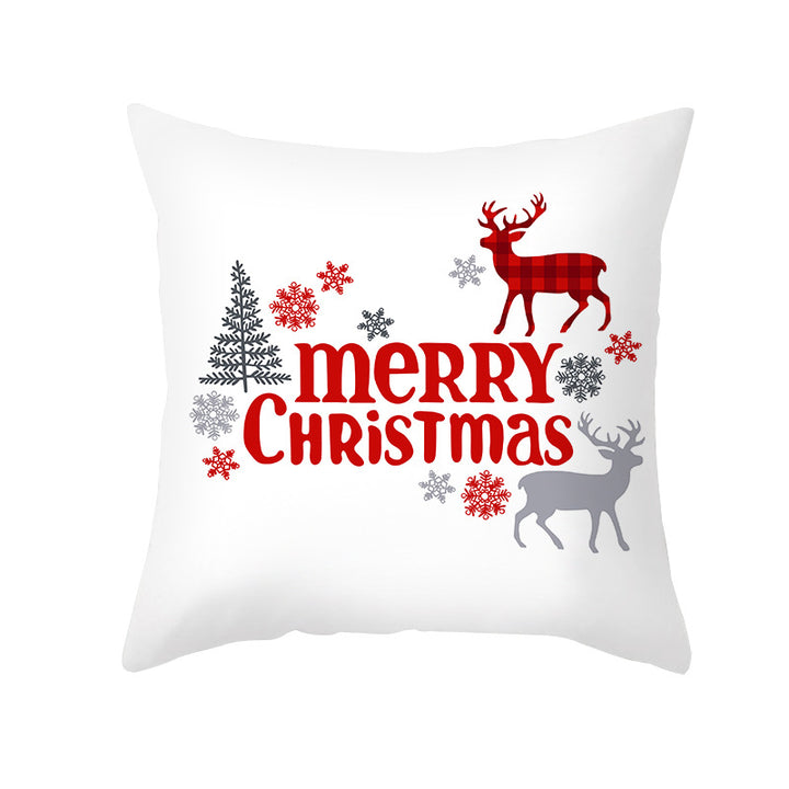 Festive Christmas Tree Typography Throw Pillow Cover