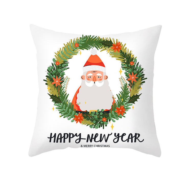 Festive Christmas Tree Typography Throw Pillow Cover