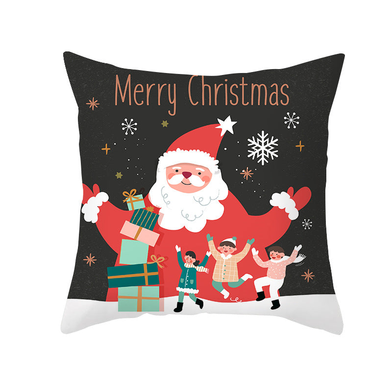 Festive Christmas Tree Typography Throw Pillow Cover