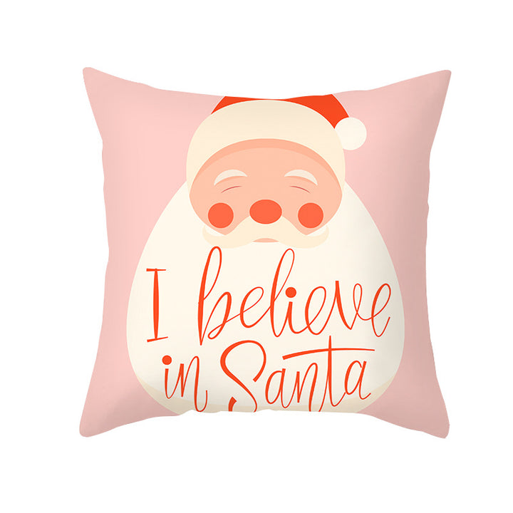 Festive Christmas Tree Typography Throw Pillow Cover