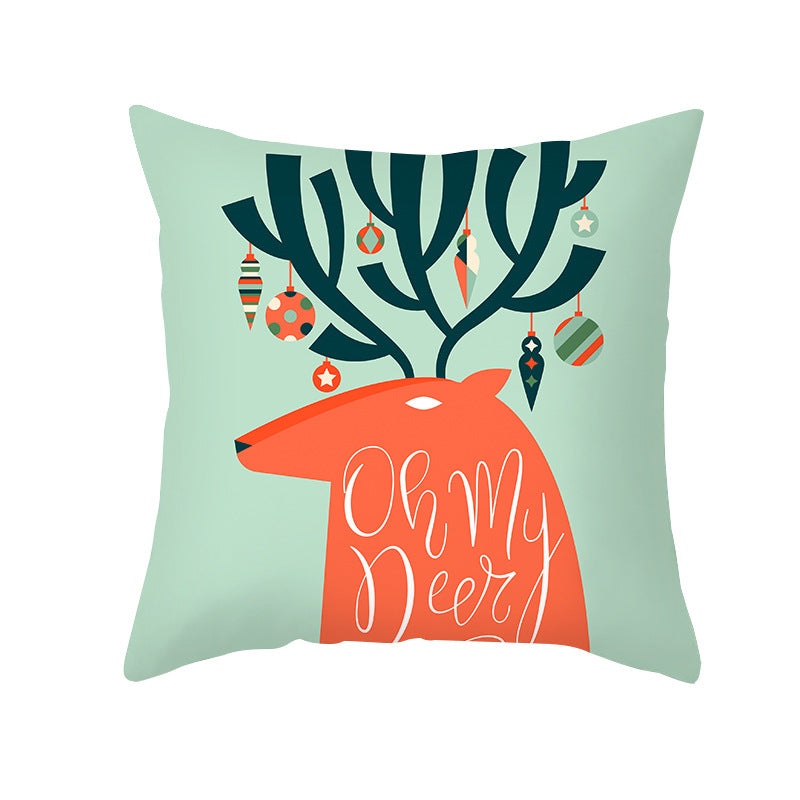 Festive Christmas Tree Typography Throw Pillow Cover