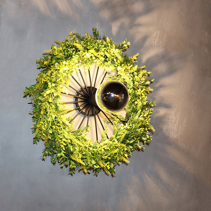 BowLift | Green Bike Wall Light Fixture Factory Iron 1 Bulb Restaurant Plant Wall Sconces Lighting Fixture, 16"/19.5" H
