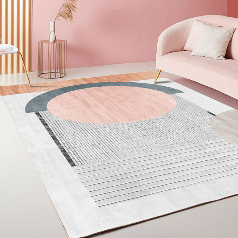 BowLift | Modernism Striped Pattern Carpet Multicolor Polyester Rug Non-Slip Pet Friendly Washable Area Rug for Living Room
