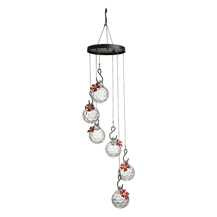 Transparent Glass Sphere Bird Feeder for Hanging