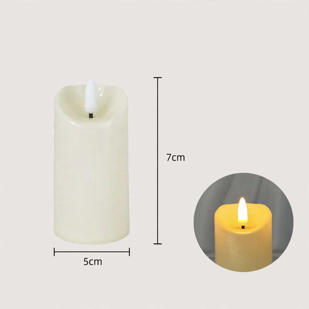 LED taper candle with flicker effect, PP plastic