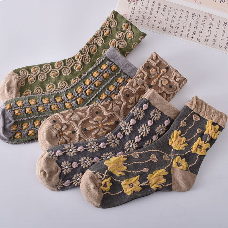 BowLift | Women's Floral Cotton Socks (10 Pairs)