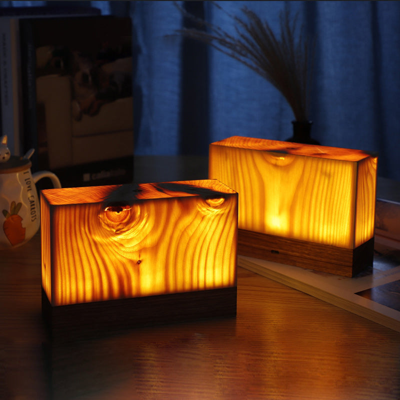 Stylish LED Table Lamp - WoodGlow | Bowlift