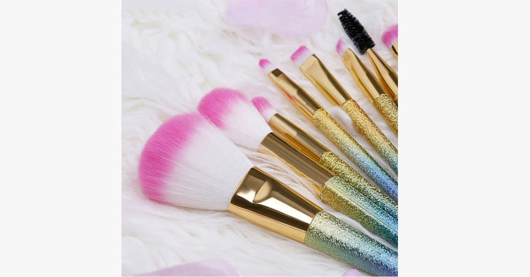 BowLift | Set of 10 glittering makeup brushes - Ready to give you any look you desire!