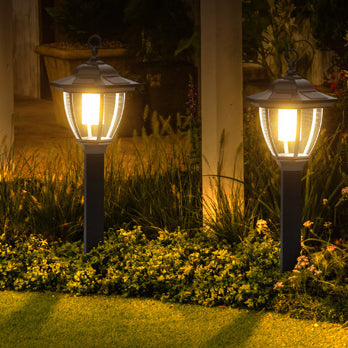 Traditional Farmhouse Waterproof Solar Lanterns Plastic Ground Plug LED Landscape Light For Garden | Bowlift
