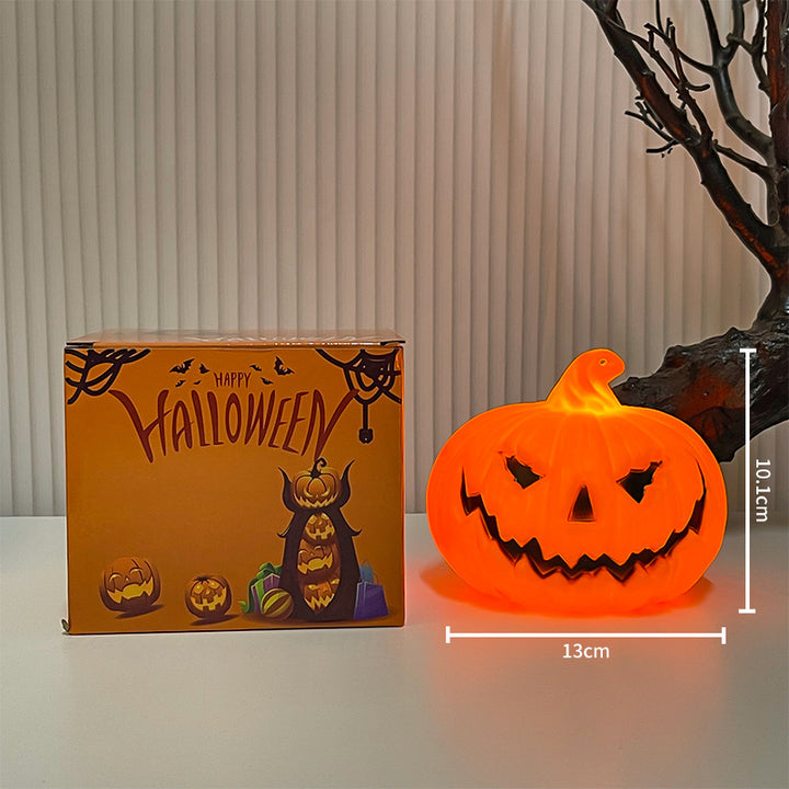 LED Pumpkin Lamp with Carry Handle for Halloween Decoration