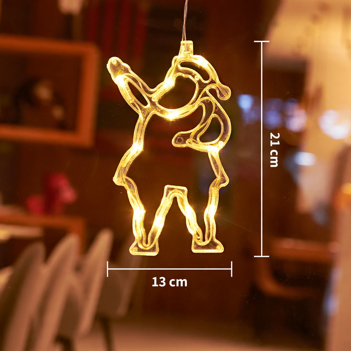 LED window light with suction cup, various designs