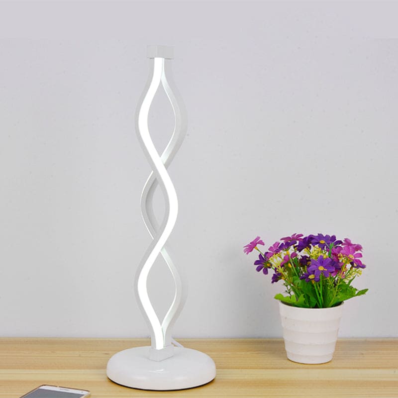 BowLift | Elegant White LED Spiral Table Lamp – Perfect for Stylish Spaces