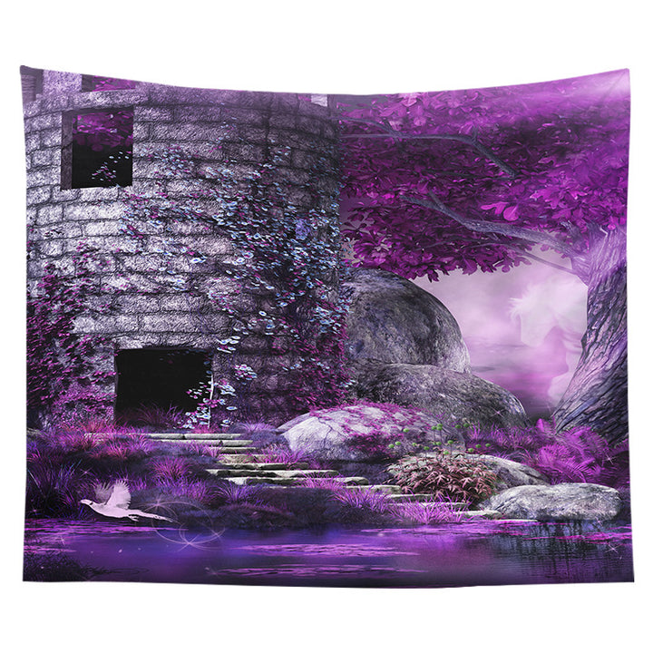 Halloween Decorative Wall Tapestry with Pumpkin Jack-O'-Lantern Print