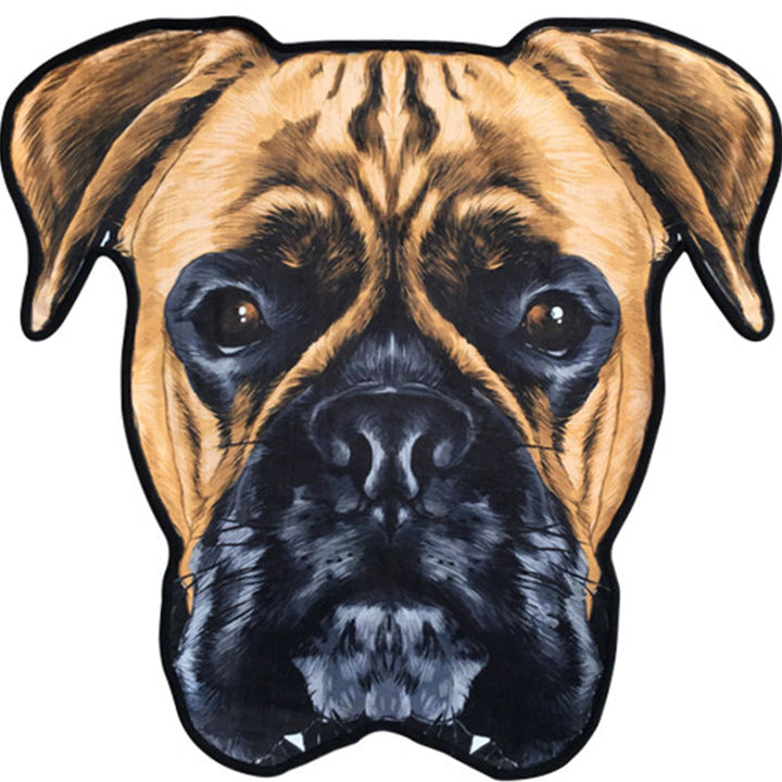 BowLift | Creative Brown Contemporary Carpet Polyester Dog Pattern Rug Washable Pet Friendly Non-Slip Carpet for Kids Room