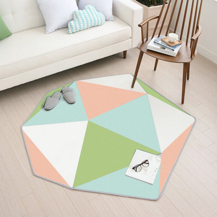 BowLift | Multicolor Geometric Pattern Rug Polyester Contemporary Rug Washable Non-slip Pet-friendly Rug for the Bedroom