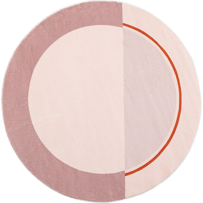 BowLift | Creative Abstract Carpet Red and Pink Modernism Carpet Polyester Pet Friendly Washable Non-Slip Area Rug for Bedroom