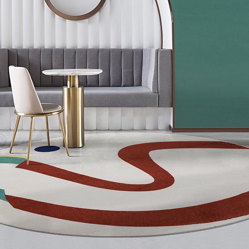 BowLift | Green and White Abstract Carpet Polyester Modern Carpet Pet Friendly Washable Non Slip Runner for Living Room