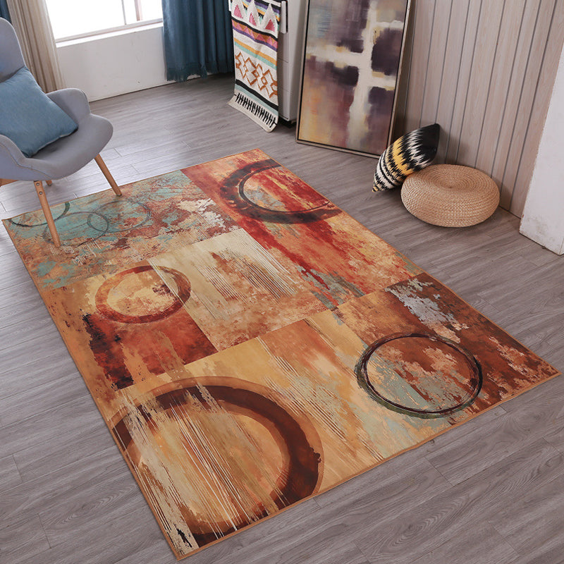 BowLift | Multicolor Abstract Carpet Polyester Industrial Carpet Pet Friendly Washable Non-Slip Rug for Living Room
