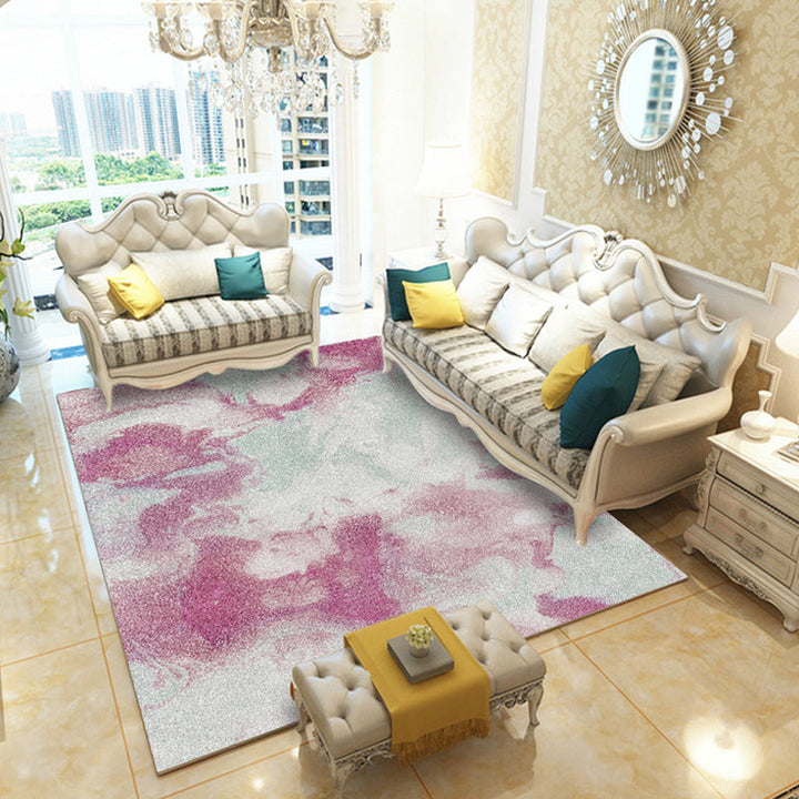 BowLift | Multicolor Living Room Rug Industrial Watercolor Abstract Pattern Rug Polyester Washable Non-Slip Backing Pet-Friendly Rug