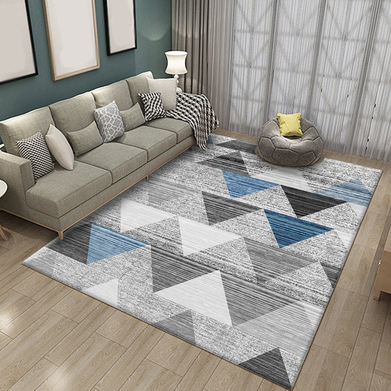 Multicolored geometric patterned rug Polyester rug Pet-friendly Washable Non-slip rug for the living room | Bowlift