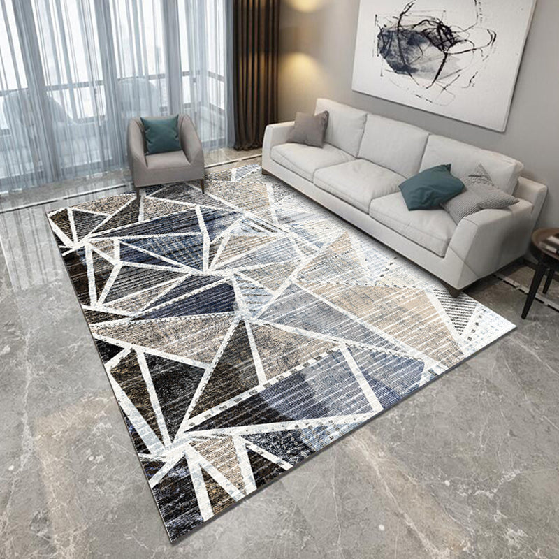 Funky geometric pattern rug Multicolor Modernism rug Polyester Pet-friendly Washable Non-slip rug for the bedroom | Bowlift