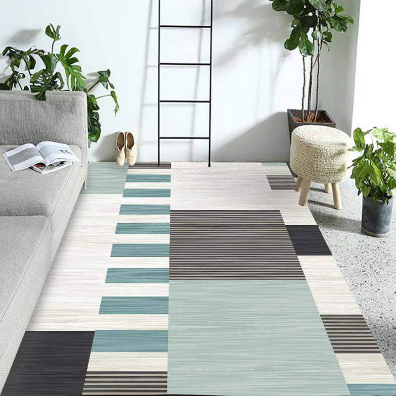 Multicolored geometric patterned rug Polyester rug Pet-friendly Washable Non-slip rug for the living room | Bowlift