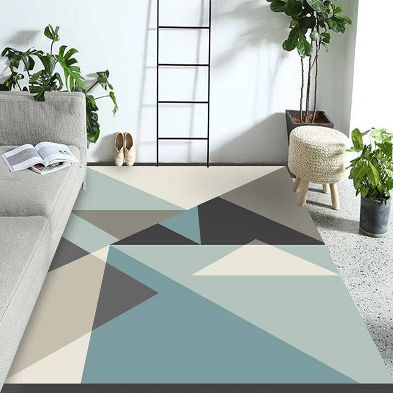Multicolor Living Room Rug Contemporary Geometric Pattern Rug Polyester Washable Non-Slip Backing Pet-Friendly Rug | Bowlift