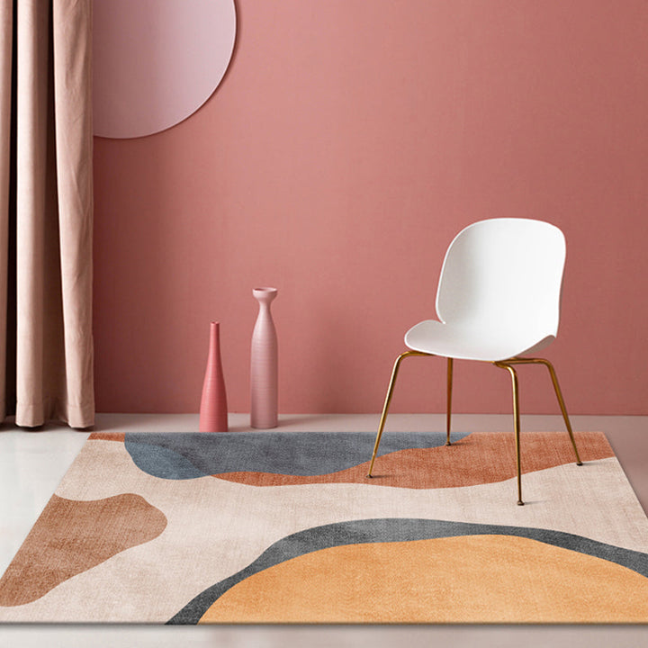 BowLift | Multicolour Bedroom Rug Contemporary Color Block Rug Polyester Washable Non-slip Underlay Pet Friendly Rug