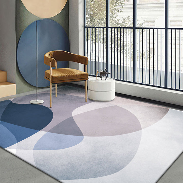 BowLift | Multicolour Bedroom Rug Contemporary Color Block Rug Polyester Washable Non-slip Underlay Pet Friendly Rug