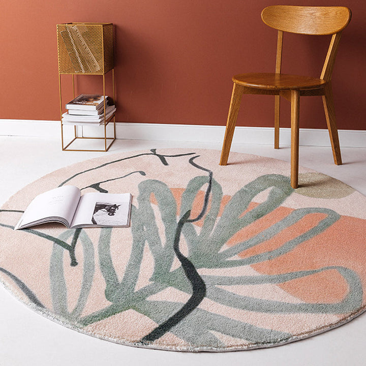 BowLift | Red and Pink Abstract Carpet Polyester Modern Carpet Pet-Friendly Washable Non-Slip Carpet for the Living Room