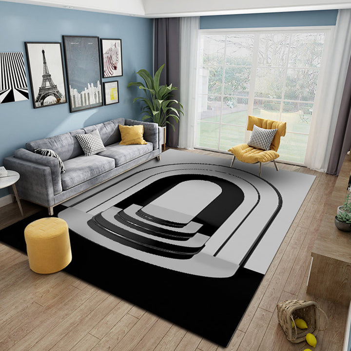 BowLift | Multicolour Bedroom Rug Contemporary Color Block Rug Polyester Washable Non-slip Underlay Pet Friendly Rug