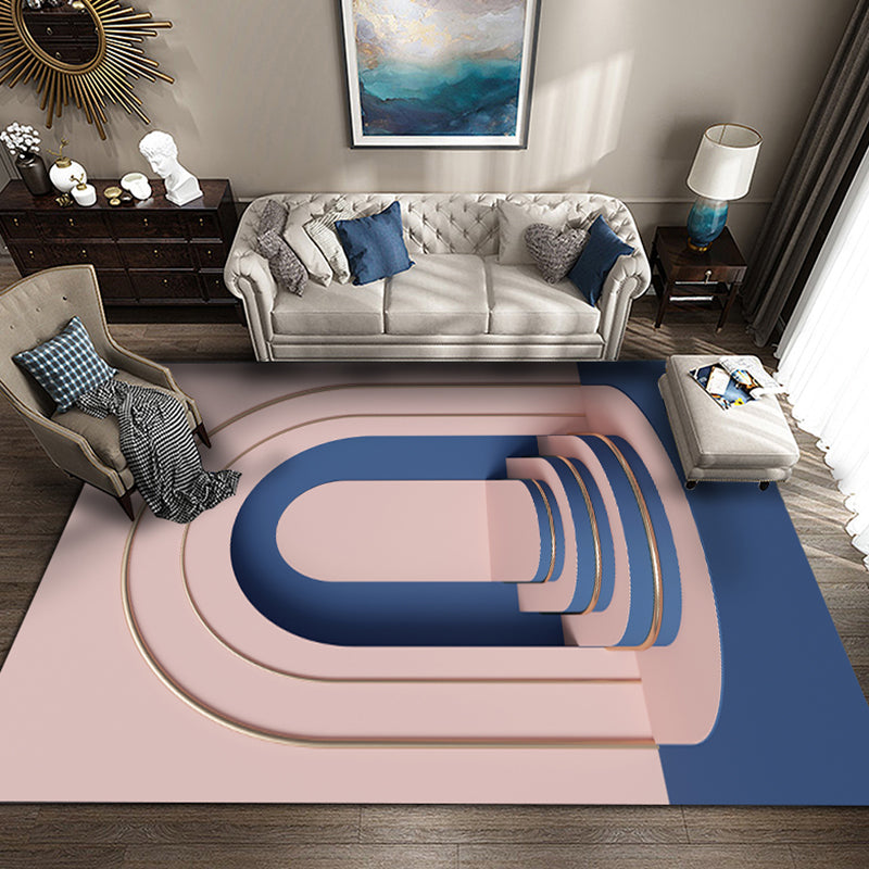 BowLift | Multicolour Bedroom Rug Contemporary Color Block Rug Polyester Washable Non-slip Underlay Pet Friendly Rug