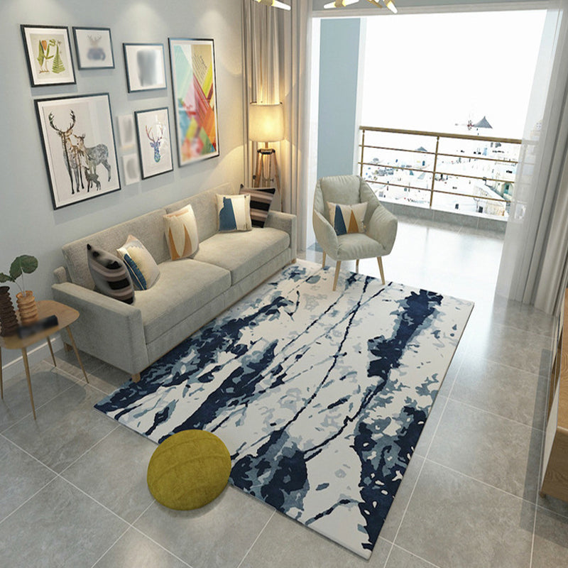 BowLift | Multicolor Living Room Rug Industrial Watercolor Pattern Rug Polyester Washable Non-Slip Backing Pet-Friendly Rug