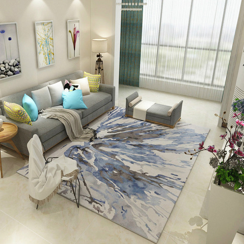BowLift | Multicolor Living Room Rug Industrial Watercolor Pattern Rug Polyester Washable Non-Slip Backing Pet-Friendly Rug