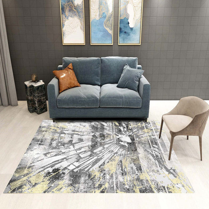 BowLift | Multicolor Living Room Rug Industrial Abstract Rug Polyester Washable Non-Slip Back Pet-Friendly Rug