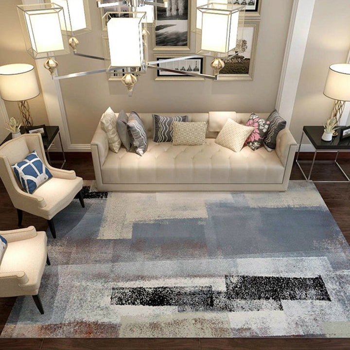 BowLift | Industrial Brushstroke Pattern Carpet Multicolor Polyester Carpet Non-Slip Pet-Friendly Washable Carpet for Bedroom