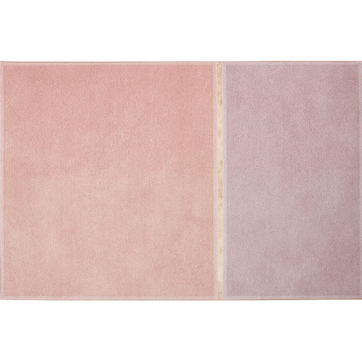 BowLift | Pink Living Room Rug Modernist Color Block Rug Chenille Washable Non-Slip Backing Pet Friendly Rug