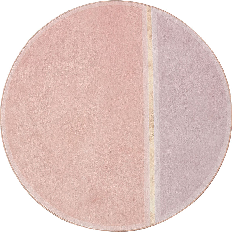 BowLift | Creative Color Block Carpet Pink Minimalist Carpet Chenille Pet Friendly Washable Anti-slip Area Rug for Study